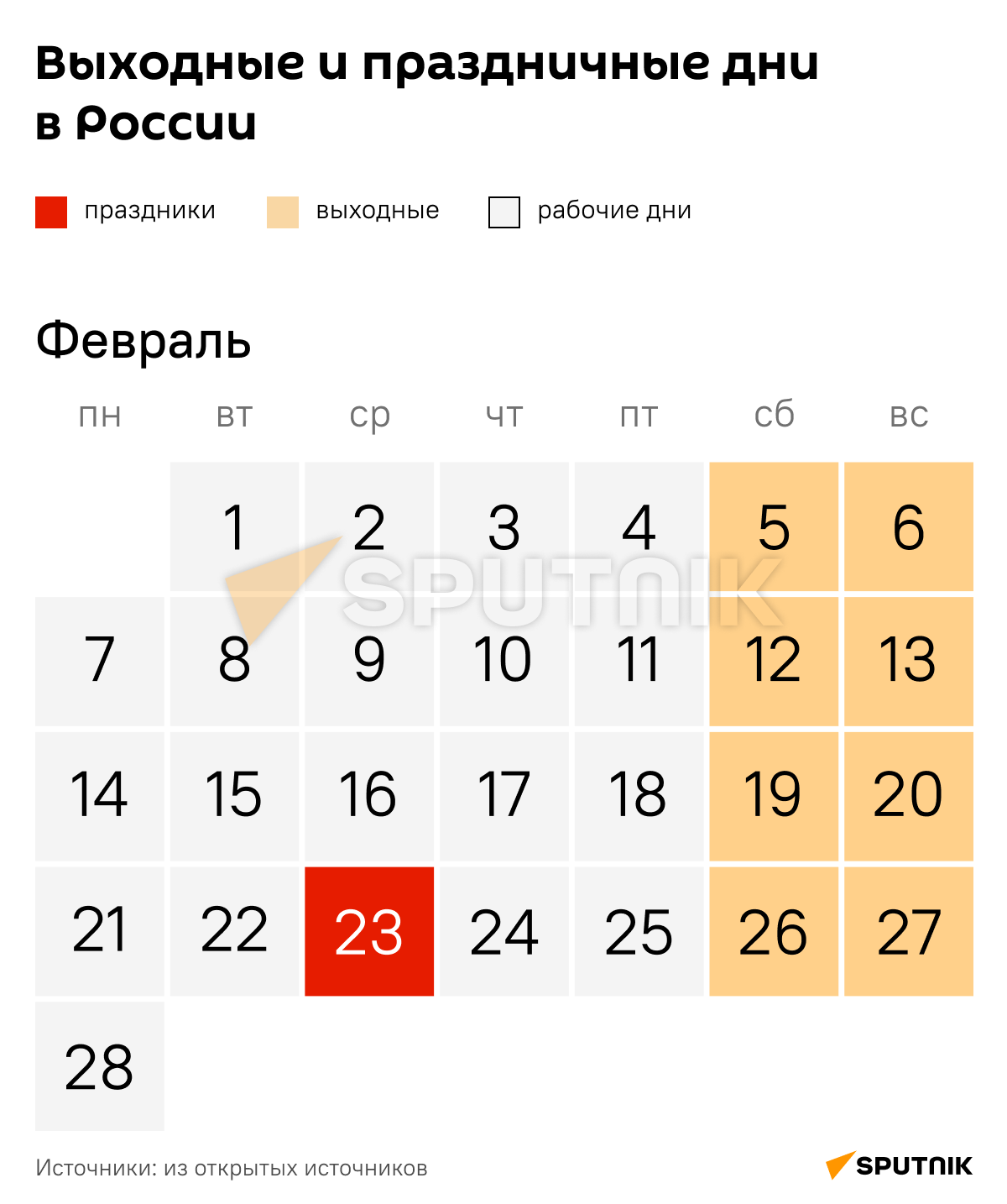 Календарь февраль 2022 - Sputnik Таджикистан