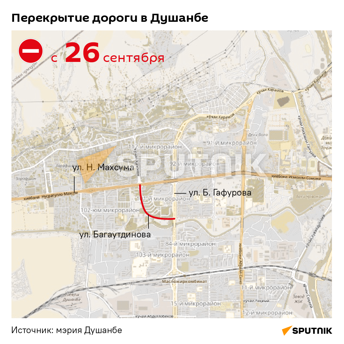 Перекрытие улиц в Душанбе - Sputnik Таджикистан