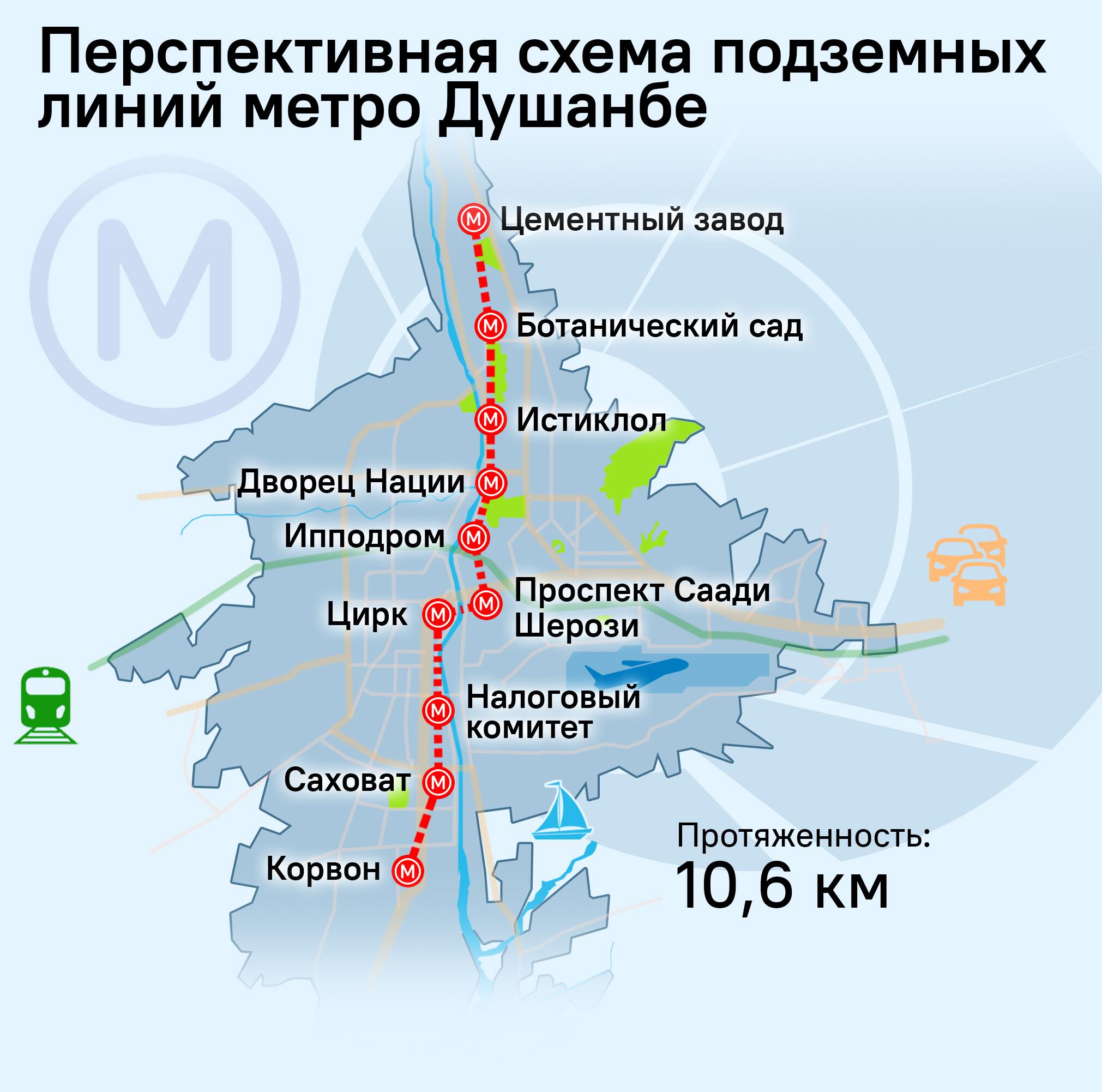 Перспективная схема подземных линий метро Душанбе - Sputnik Таджикистан