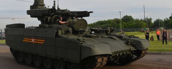 Боевая машина поддержки танков (БМПТ) Терминатор Боевая машина поддержки танков (БМПТ) Терминатор - Sputnik Таджикистан