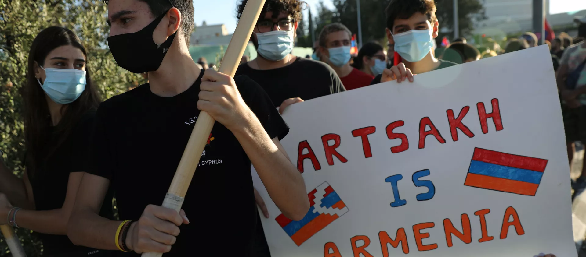 Акция в поддержку Армении и Нагорного Карабаха проходит на Кипре - Sputnik Тоҷикистон, 1920, 03.03.2021