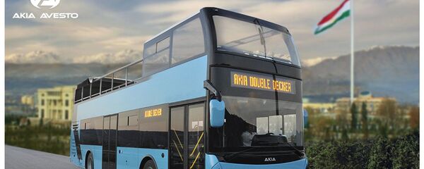 Двухэтажный автобус в Душанбе (проект) - Sputnik Таджикистан