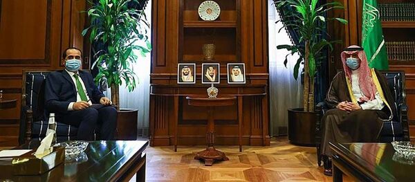 Встреча Посла Республики Таджикистан в Королевстве Саудовская Аравия Акрама Карими с Государственным министром иностранных дел Королевства Саудовская Аравия Аделем Аль-Джубейром - Sputnik Тоҷикистон