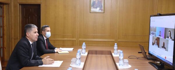 Министр экономического развития и торговли Завки Амин Завкизода провел видеоконференцию с Главой миссии Международного Валютного Фонда (МВФ) в Республике Таджикистан госпожой Падамжа Ханделвал - Sputnik Тоҷикистон