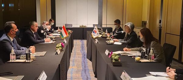 Встреча главы МИД РТ с министром иностранных дел Южной Кореи Канг Кюнг - Sputnik Тоҷикистон