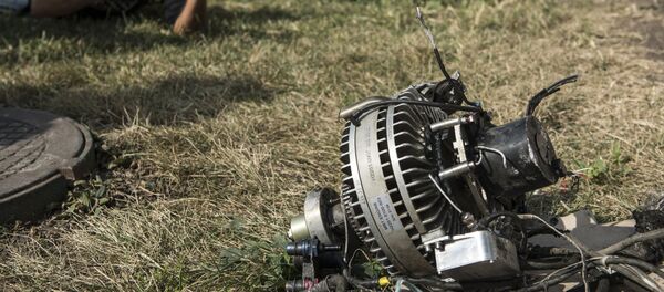 Фрагмент сбитого беспилотника в Степанакерте - Sputnik Тоҷикистон