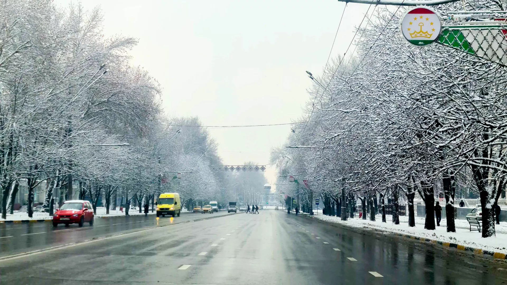 Зима в городе Душанбе