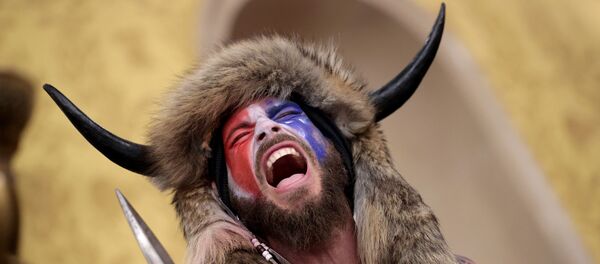 Сторонник Дональда Трампа в Капитолии - Sputnik Тоҷикистон