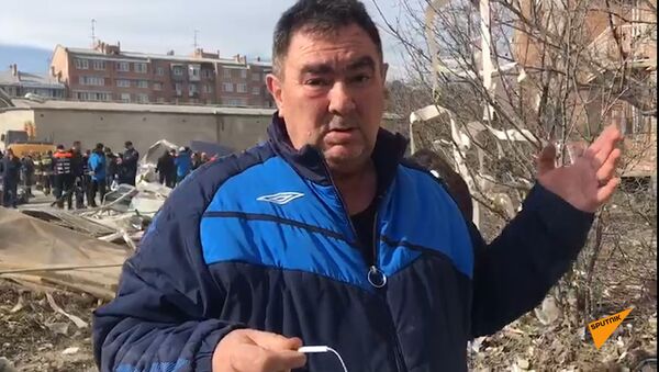 Очевидцы рассказали о взрыве во Владикавказе, разрушившего супермаркет – видео - Sputnik Тоҷикистон