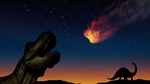 Иллюстрация астероида который предположительно уничтожил динозавров - Sputnik Таджикистан