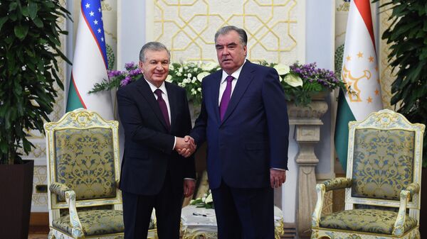 Шавкат Мирзиёев и Эмомали Рахмон по итогам переговоров в Душанбе - Sputnik Таджикистан
