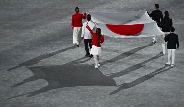 Торжественный вынос флага Японии. - Sputnik Таджикистан