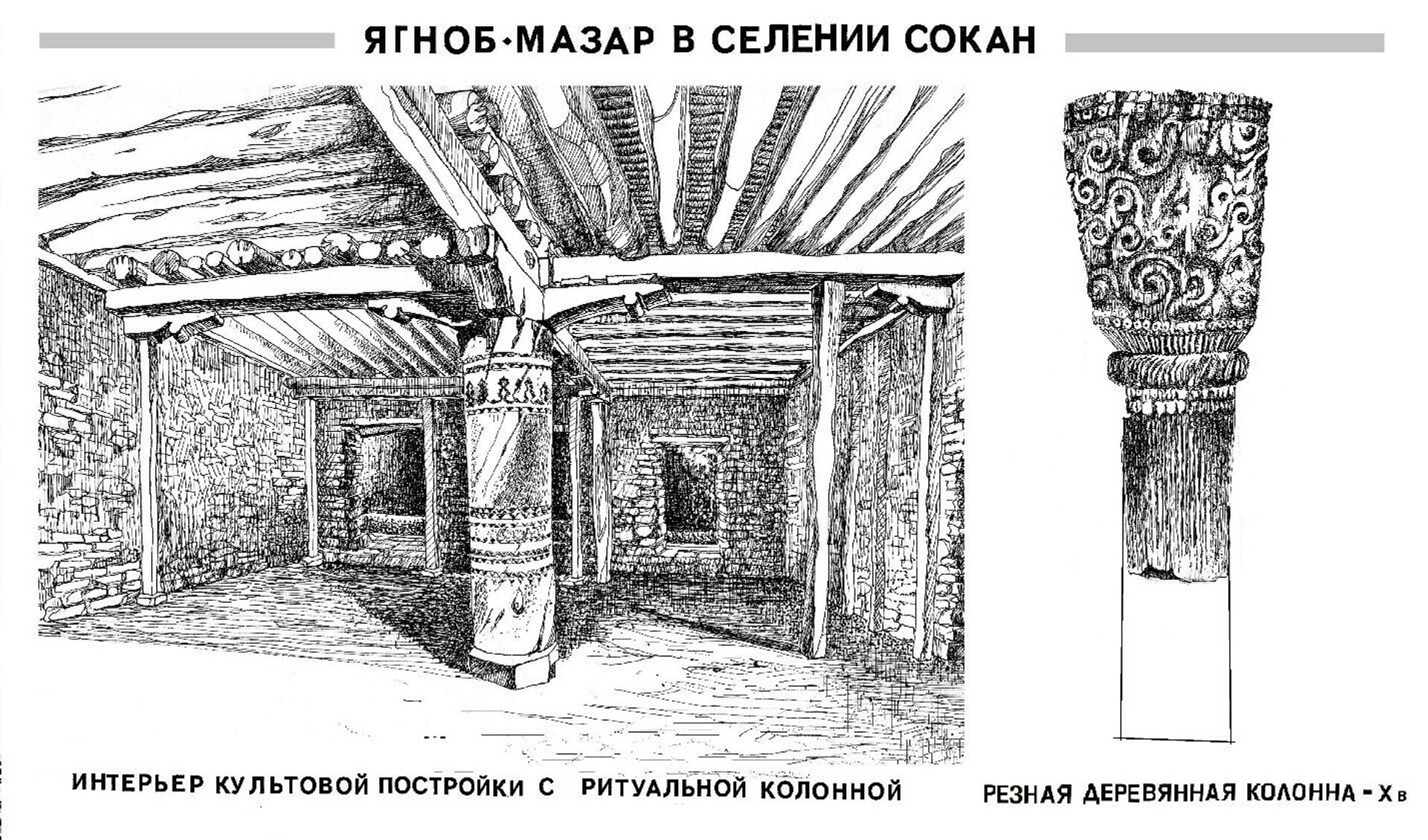 Интерьер культовой постройки с ритуальной колонной - Sputnik Таджикистан, 1920, 08.11.2021