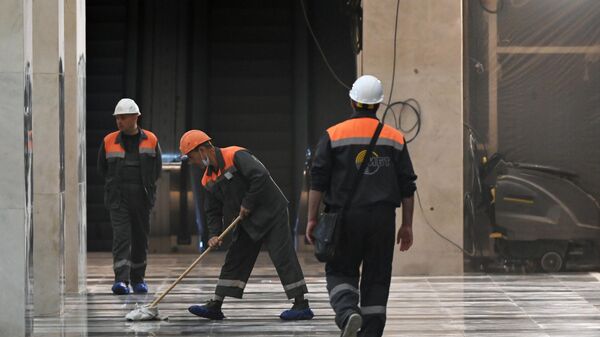 Рабочие Мосметростроя на строительстве станции метро Новаторская - Sputnik Таджикистан