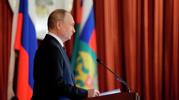 Президент РФ В. Путин принял участие в расширенном заседании коллегии Министерства иностранных дел - Sputnik Таджикистан