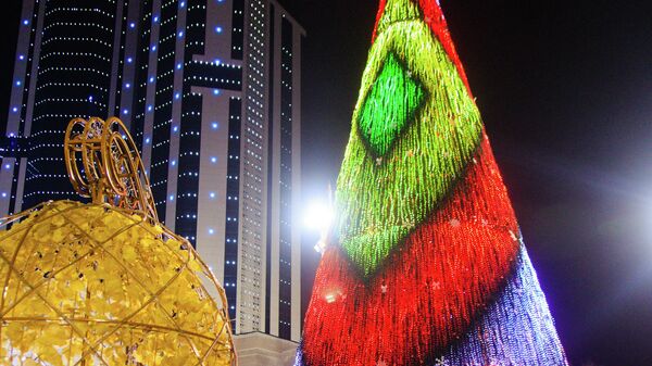 В Душанбе установили новогоднюю елку  - Sputnik Таджикистан