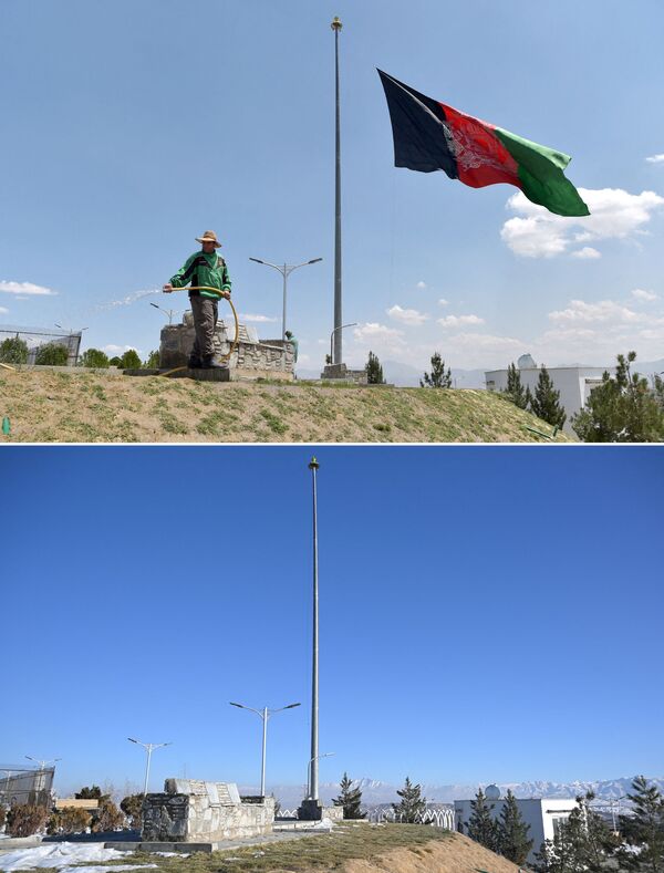 Пустой флагшток национального афганского флага в Кабуле. - Sputnik Таджикистан