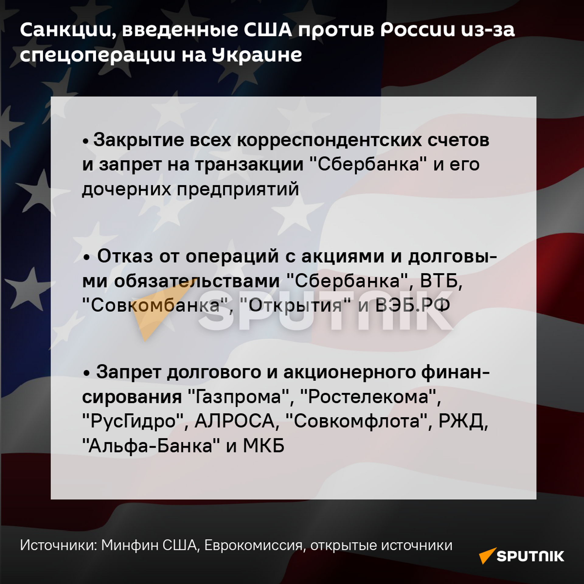 Санкции США, введенные против России - Sputnik Таджикистан, 1920, 26.02.2022