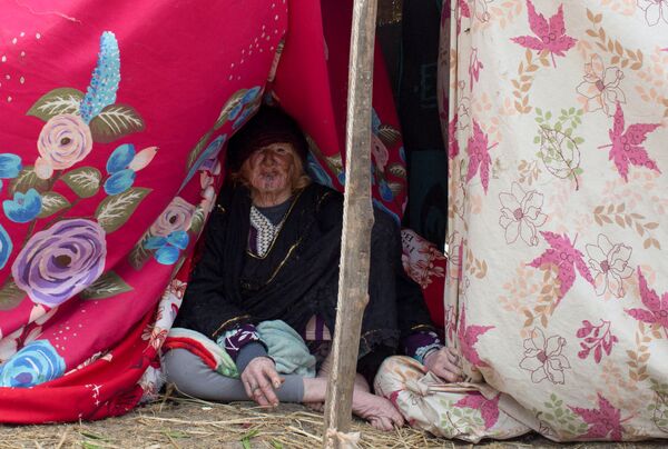 Бедуинка Мариам, родившаяся в 1913 году, отдыхает в своей палатке. - Sputnik Таджикистан