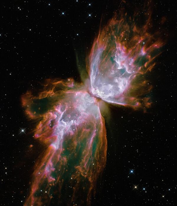 Планетарная туманность (NGC 6302), также известная как туманность &quot;Жук&quot; и туманность &quot;Бабочка&quot;. - Sputnik Таджикистан