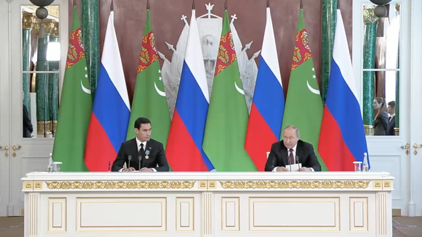 LIVE: Путин и президент Туркменистана Бердымухамедов выступают с совместным заявлением - Sputnik Тоҷикистон