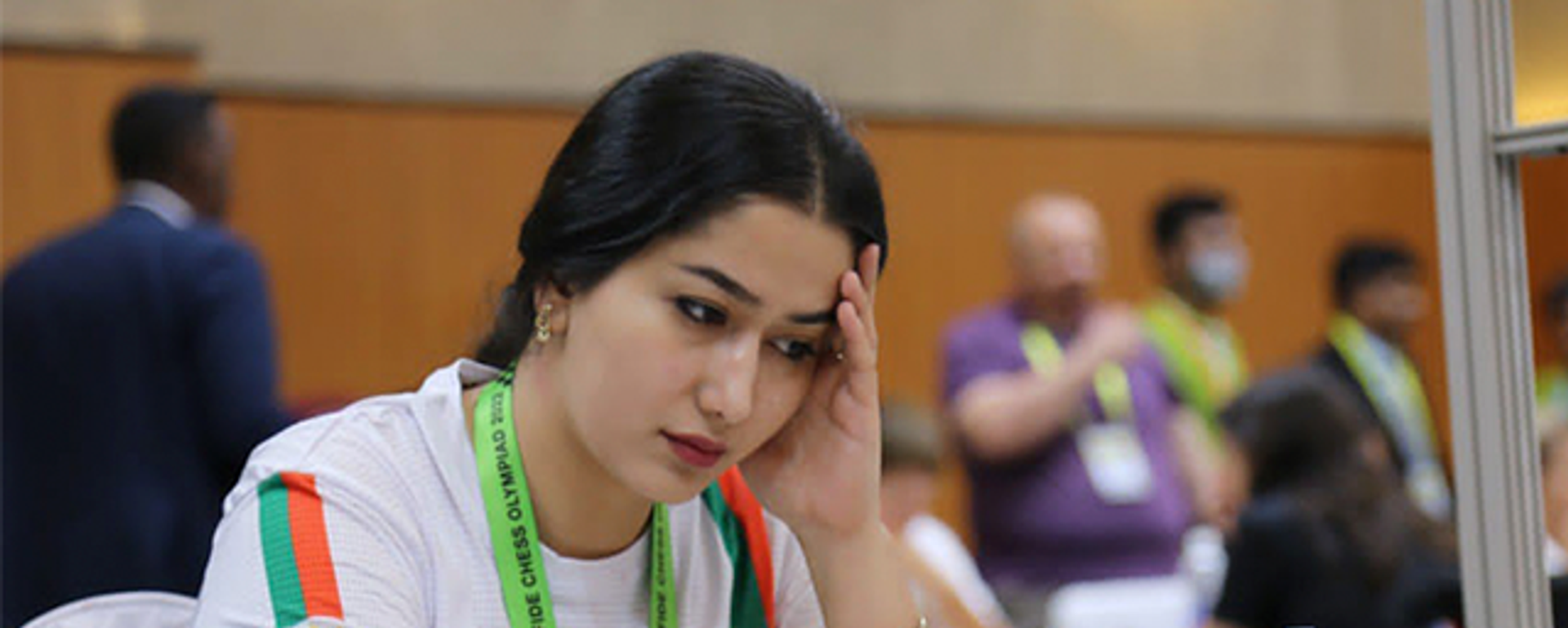 Одна из участниц из Таджикистана на Всемирной шахматной олимпиаде в Индии - Sputnik Тоҷикистон, 1920, 09.09.2022