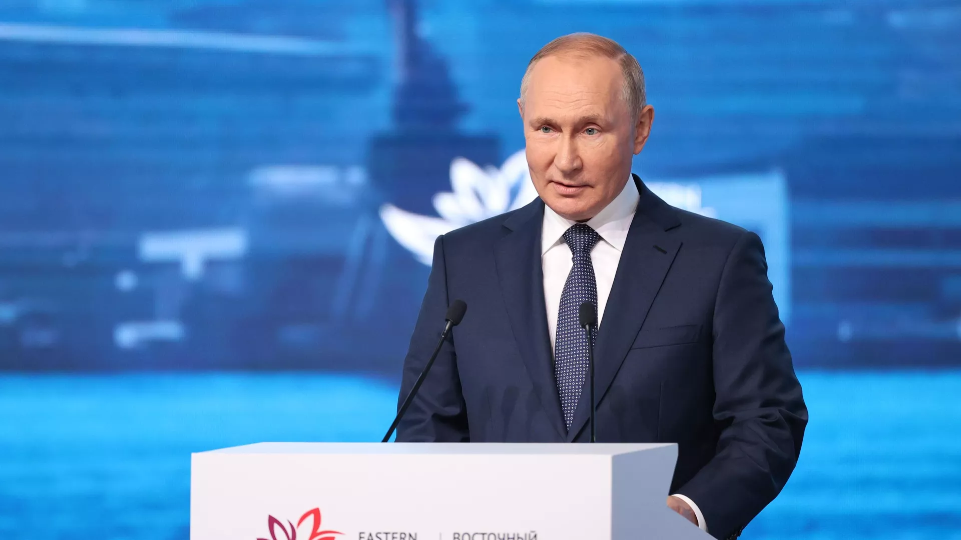 Президент РФ Владимир Путин выступает на пленарном заседании VII Восточного экономического форума во Владивостоке
