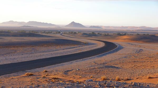 Самая популярная и посещаемая из намибийских дюн - знаменитая дюна №45 и трасса на ней. - Sputnik Таджикистан