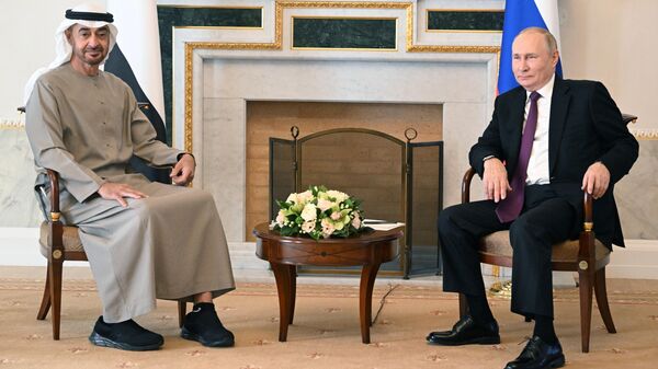 Встреча президента РФ В. Путина с президентом ОАЭ М. бен Заидом Аль Нахайяном - Sputnik Таджикистан