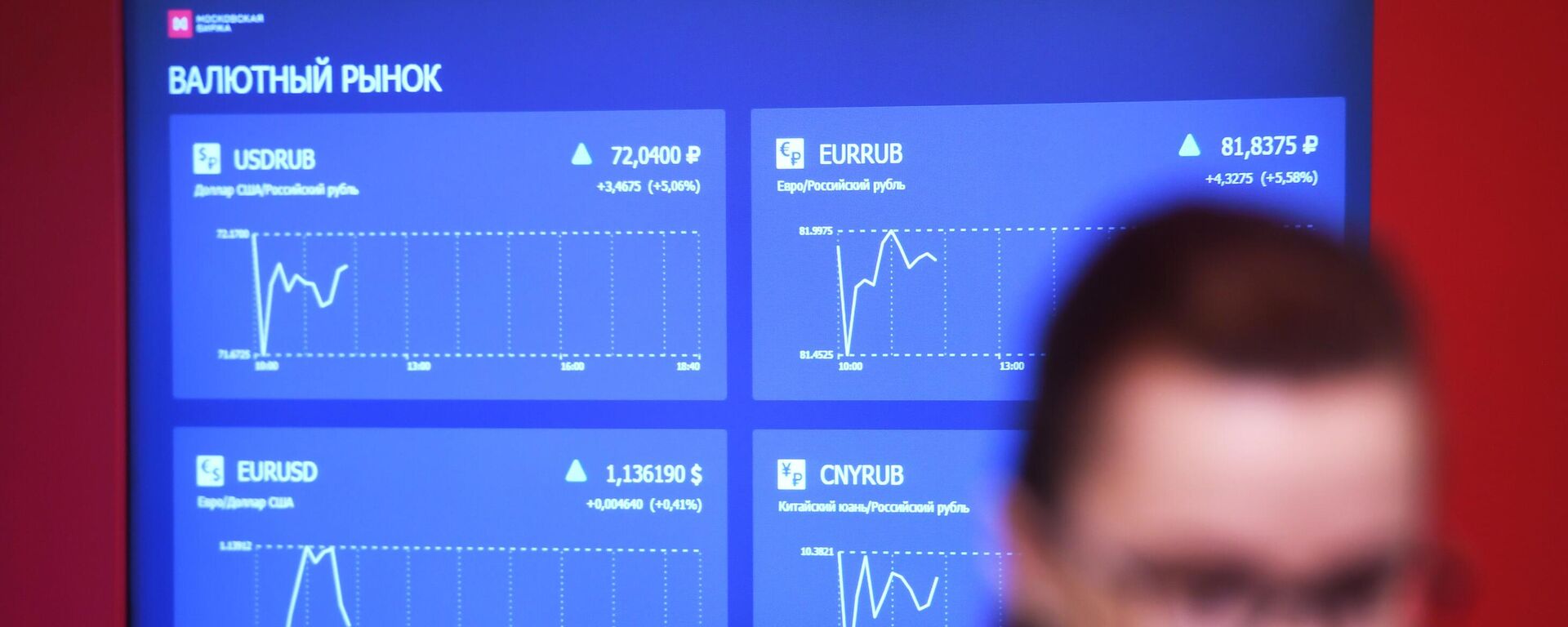 Московская биржа перед открытием торгов  - Sputnik Таджикистан, 1920, 15.05.2025