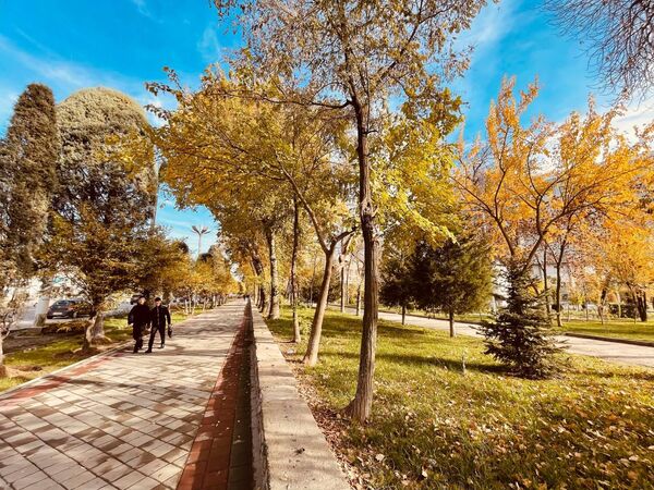 Таджикистанцы наслаждались хорошей погодой, гуляя в городских парках и скверах. - Sputnik Таджикистан