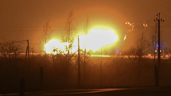Мощный взрыв газопровода возле села Валакеляй на севере Литвы - Sputnik Тоҷикистон