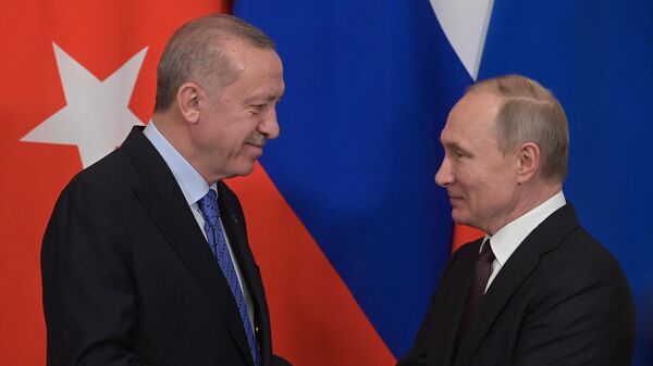 Президент РФ Владимир Путин и президент Турции Реджеп Тайип Эрдоган - Sputnik Таджикистан