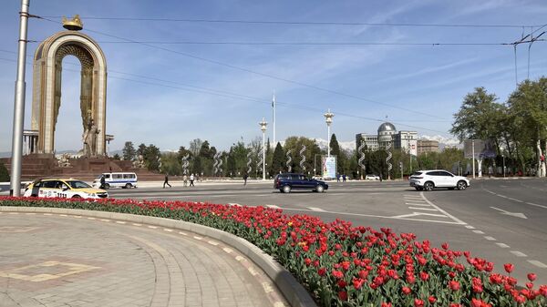 Цветы в городе Душанбе в центре города - Sputnik Таджикистан