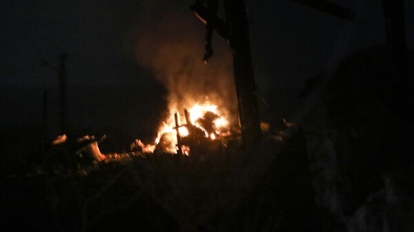 Огонь на сельскохозяйственном поле после воздушного налета Израиля на окраине города Тир, Ливан - Sputnik Тоҷикистон
