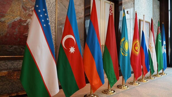 Флаги стран-участниц заседания Совета министров иностранных дел СНГ  - Sputnik Таджикистан