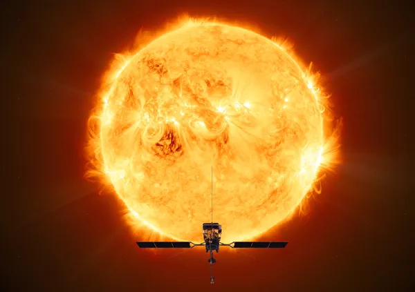 Миссия ESA's Solar Orbiter при максимальном сближении с Солнцем на орбите Меркурия Миссия ESA's Solar Orbiter при максимальном сближении с Солнцем на орбите Меркурия
