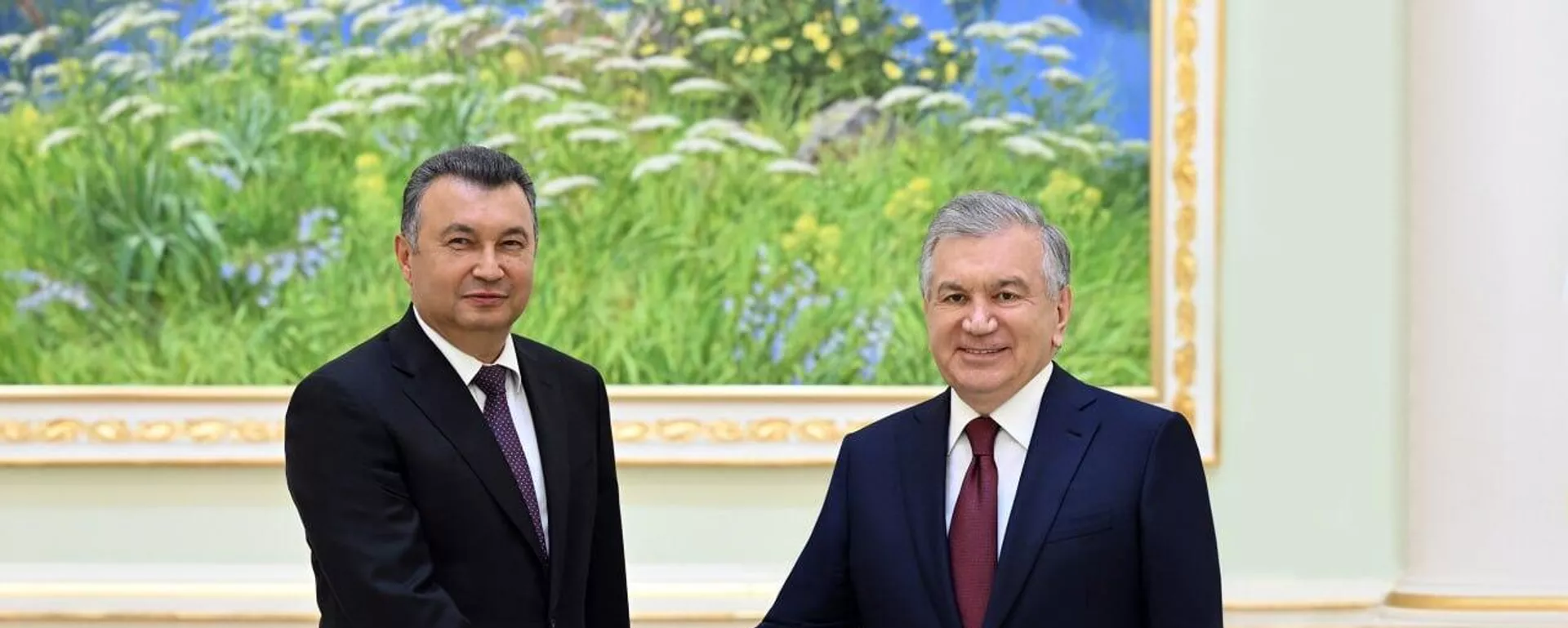 Президент Узбекистана Шавкат Мирзиёев и премьер-министр Таджикистан Кохир Расулзода - Sputnik Тоҷикистон, 1920, 12.05.2023