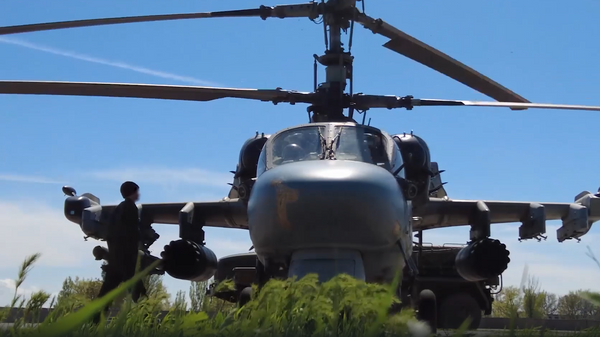 Боевая работа экипажей вертолётов Ка-52 - Sputnik Тоҷикистон