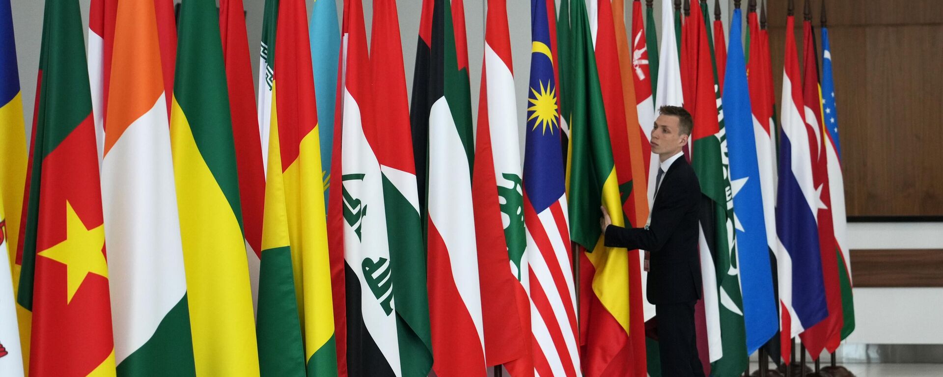 Государственные флаги стран во время XIV Международного экономического форума Россия - Исламский мир: KazanForum - Sputnik Тоҷикистон, 1920, 21.05.2024