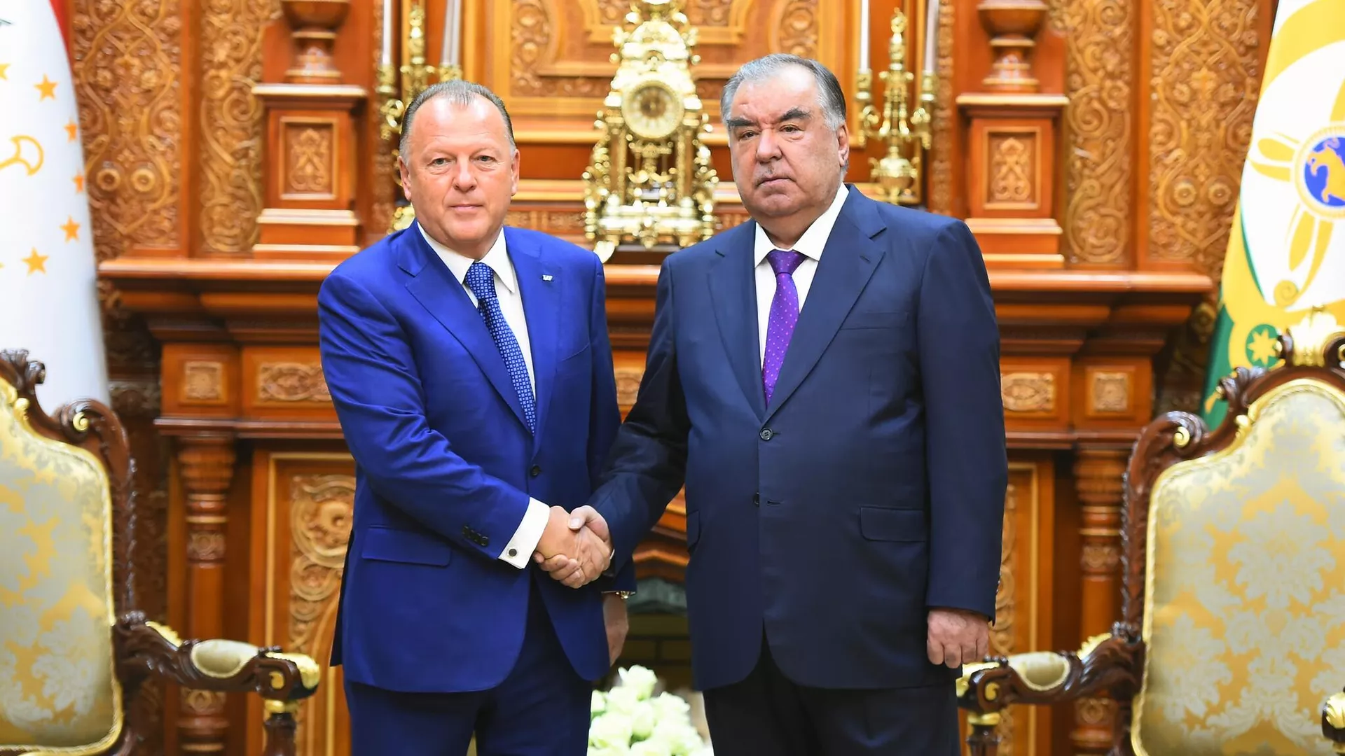 Встреча президента Таджикистана с президентом Международной федерации дзюдо Мариус Визер