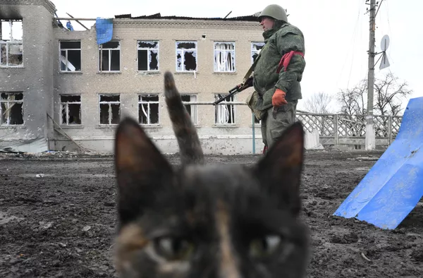 Аскари милисаи Ҷумҳурии мардуми Донетск дар Волноваха. Аскари милисаи Ҷумҳурии мардуми Донетск дар Волноваха. - Sputnik Тоҷикистон