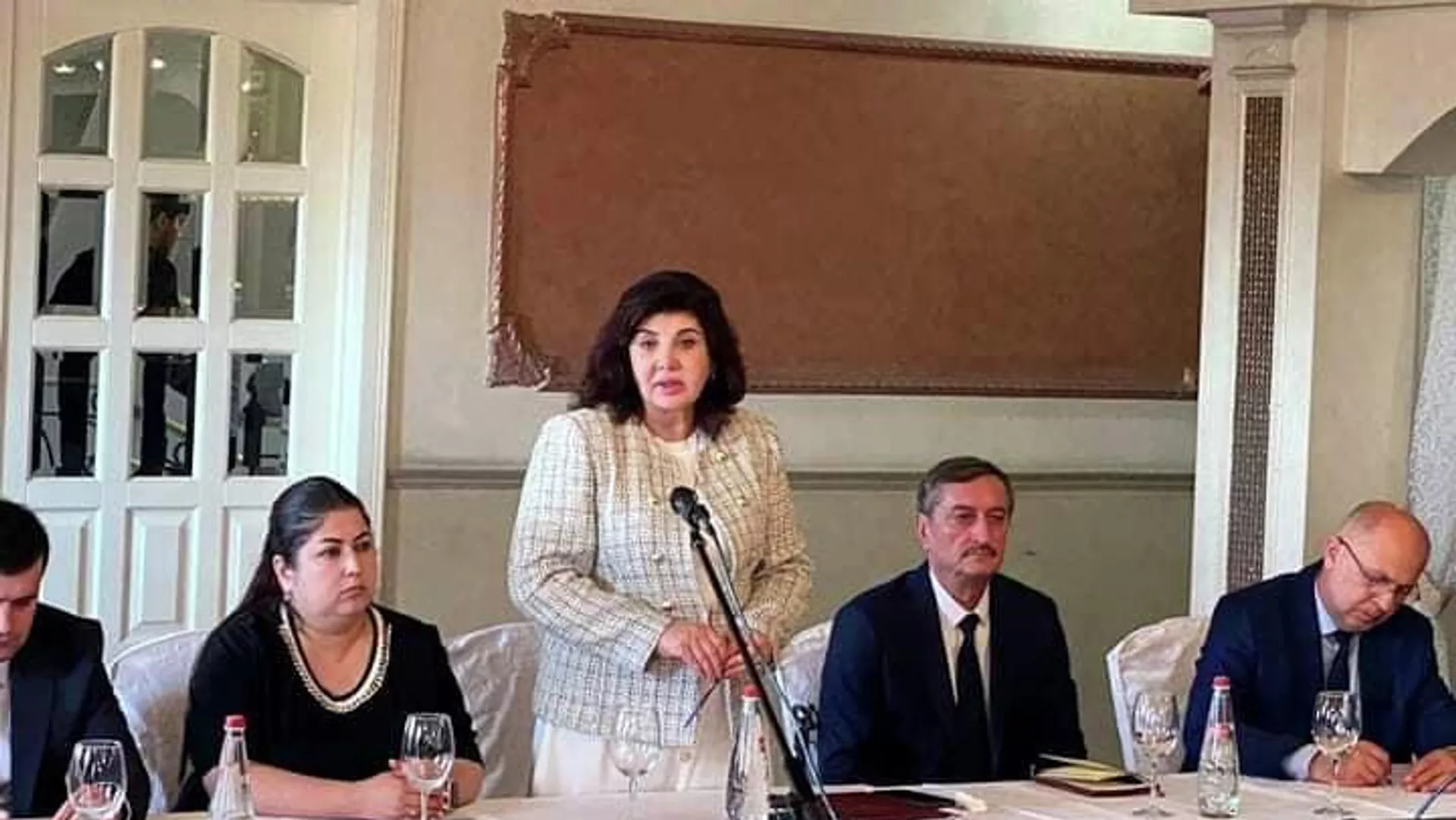 Вазири меҳнат, муҳоҷират ва шуғли аҳолӣ Гулнора Ҳасанзода дар Маскав