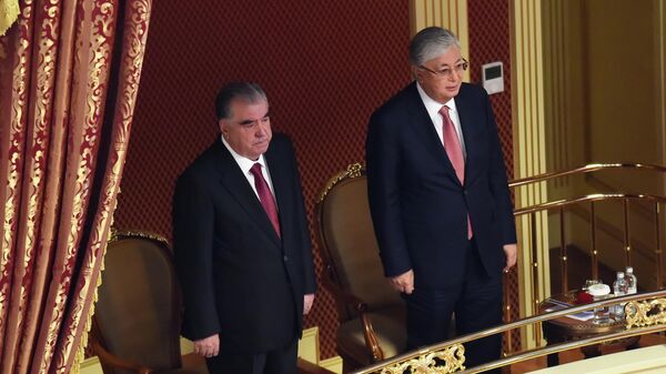 Президенты Таджикистана и Казахстана Эмомали Рахмон и Касым-Жомарт Токаев  - Sputnik Таджикистан