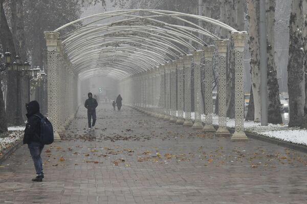 Снежинки быстро превращаются в туман, дождь и сырость. - Sputnik Таджикистан