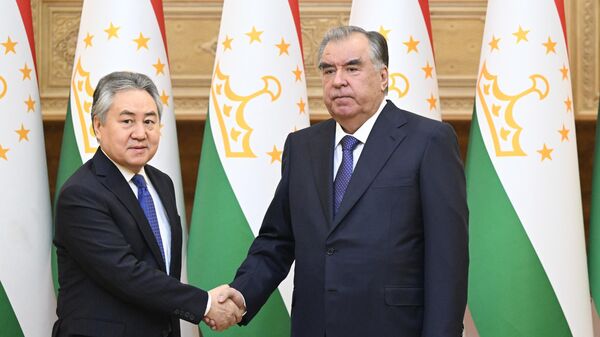 Встреча президента Таджикистана Эмомали Рахмона и главы МИД Кыргызстана Жээнбека Кулубаева - Sputnik Таджикистан