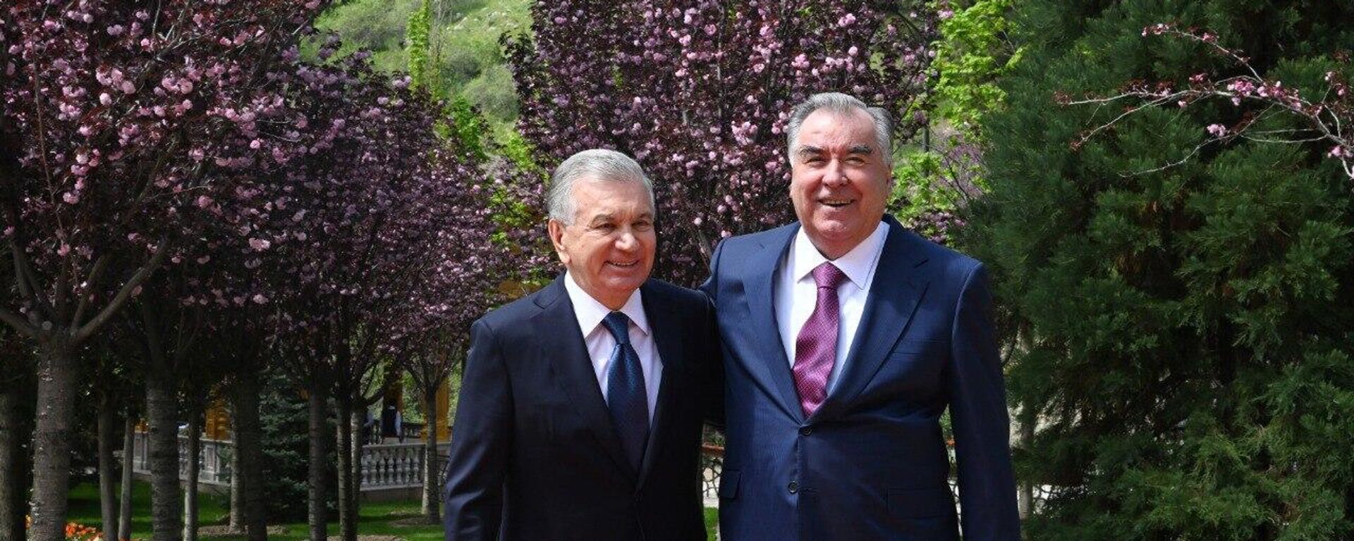 Президенты Таджикистана и Узбекистана Эмомали Рахмон и Шавкат Мирзиёев - Sputnik Таджикистан, 1920, 19.04.2024