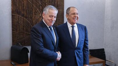 С.В.Лавров проводит встречу с Министром иностранных дел Таджикистана С.Мухриддином