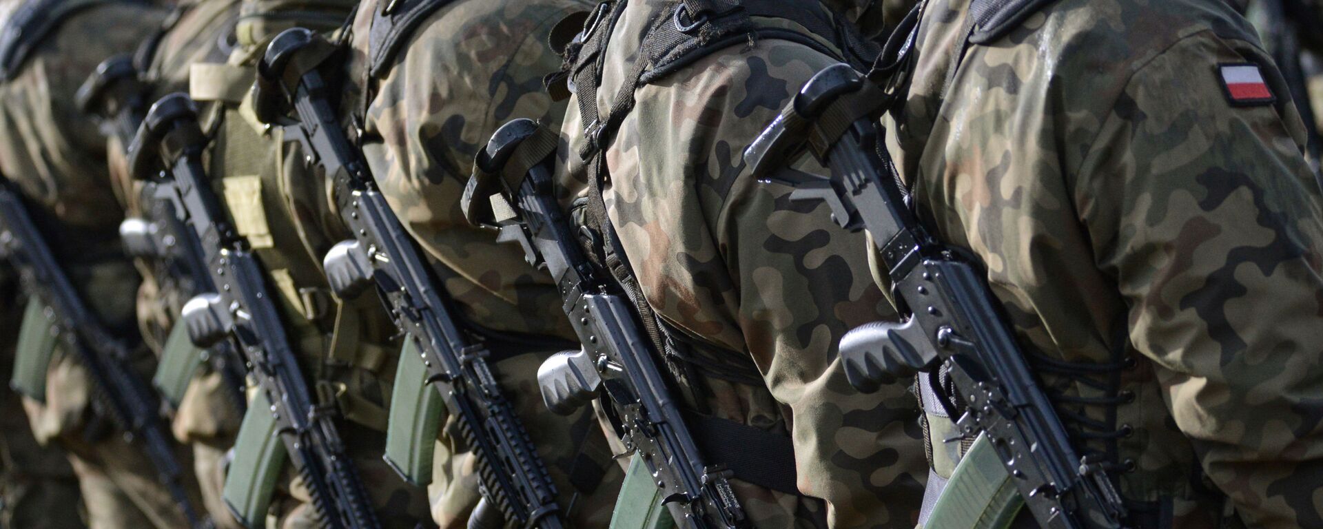 Военнослужащие польской армии во время во время церемонии приветствия многонационального батальона НАТО - Sputnik Тоҷикистон, 1920, 23.12.2025