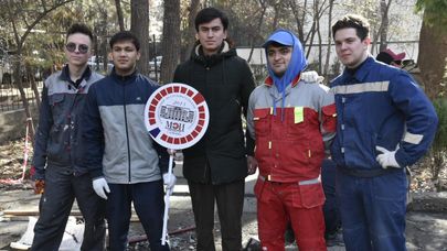 Реконструкция школьных памятников ВОВ студенческими отрядами из России